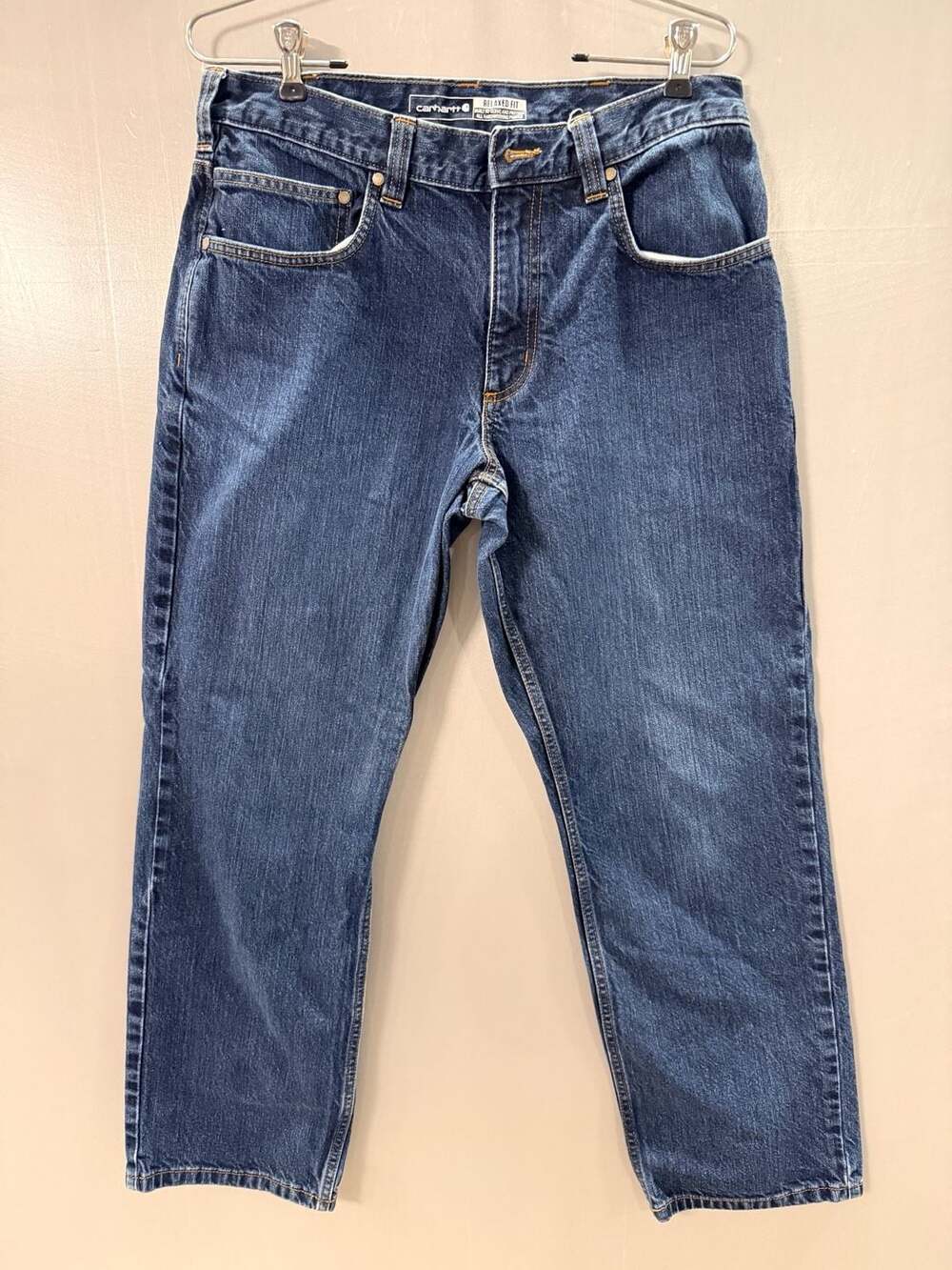 Carhartt Mens Jeans 32x30 Relaxed Fit Blue Denim Straight Leg Workwear